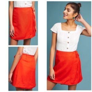 Revolve | Capulet Holly Mini Wrap Skirt Red Orange